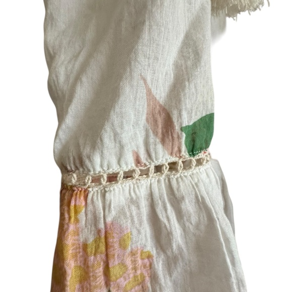 Z&L Bohemian Floral V-Neck Pom Pom Tunic Top/beach Cover Up 100% Cotton - Picture 12 of 16